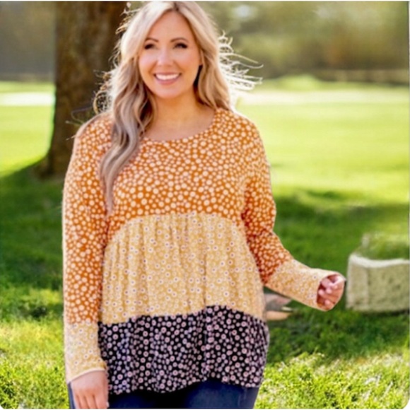 PLUS Colorful Tunic, Long-sleeved, Patterned, Plus 1X-4X, NWT - Picture 2 of 8